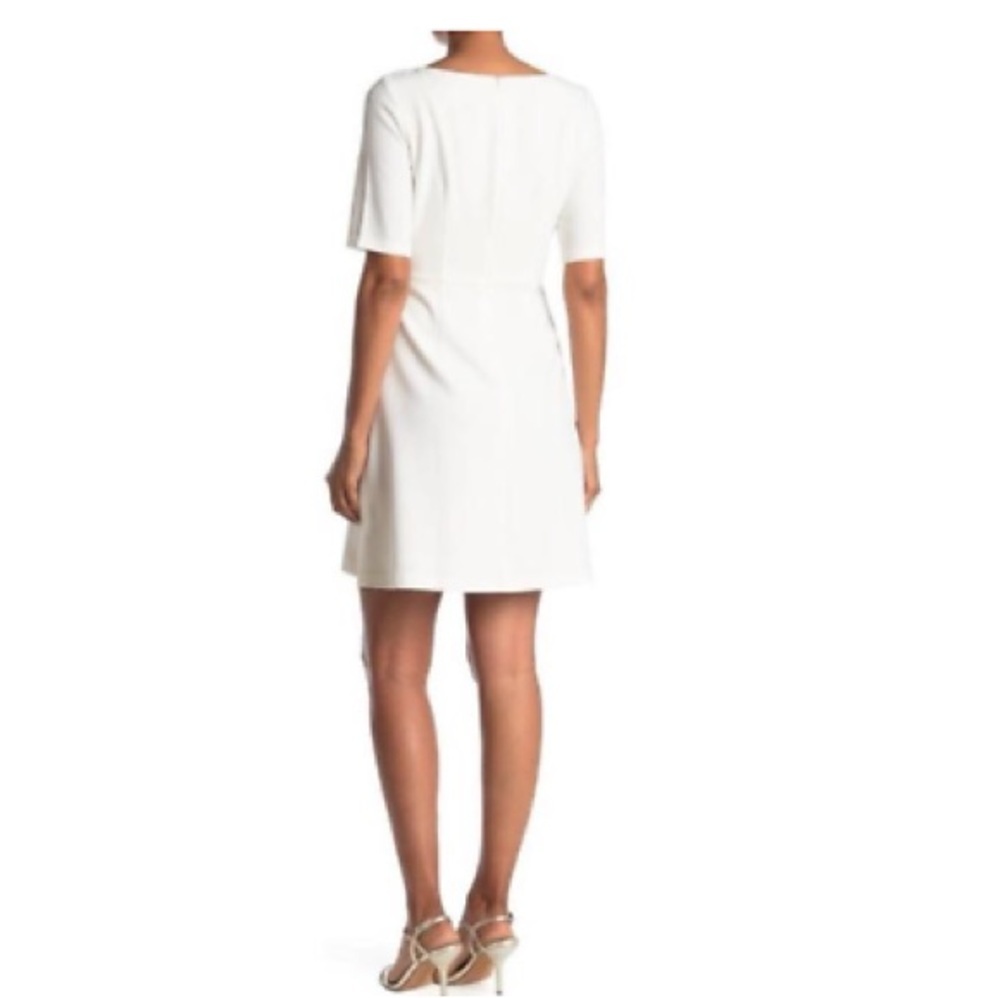 NWT Vince Camuto Signature Tie Front Stretch Crepe White Dress - Picture 2 of 11